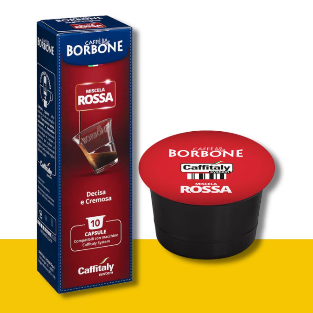 10 Capsule Originali Caffitaly Caffè Borbone Miscela Rossa - Ital Cialde