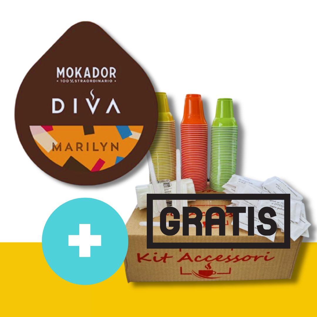100 Capsule Diva Mokador Marilyn + Kit Accessori GRATIS
