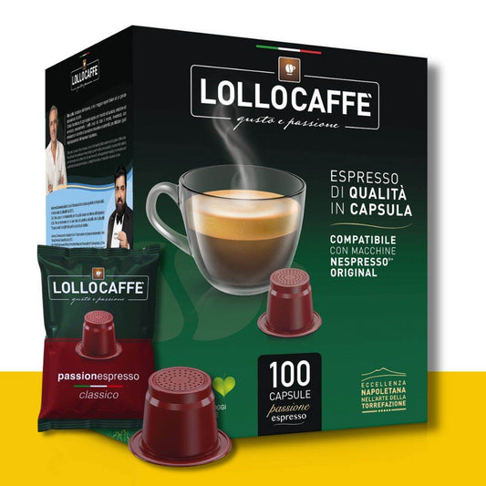 100 Capsule Nespresso Lollo Caffè Miscela Classica - Ital Cialde