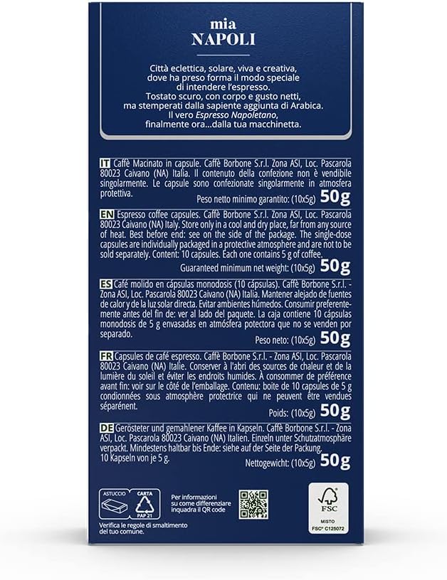 Capsule Nespresso in Alluminio Borbone Mia Napoli Caffè Borbone