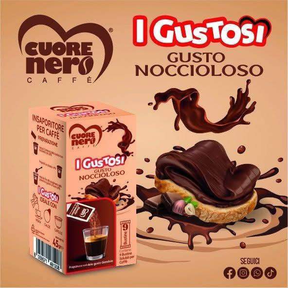 9 Zuccherini Aromatizzati Cuore Nero i Gustosi - Ital Cialde