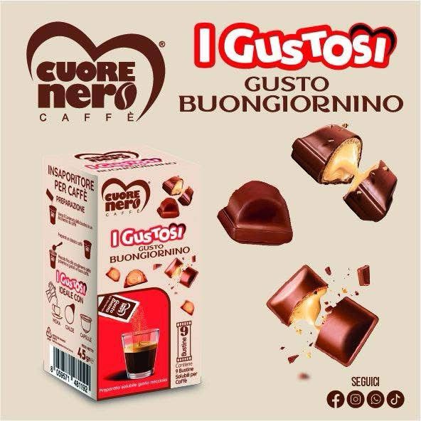 9 Zuccherini Aromatizzati Cuore Nero i Gustosi Cuore Nero