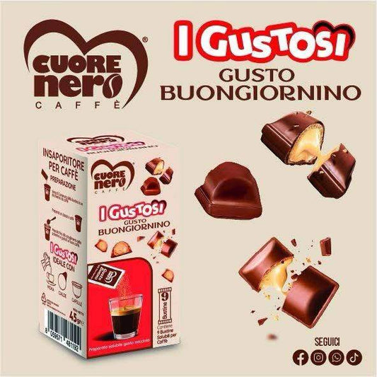 9 Zuccherini Aromatizzati Cuore Nero i Gustosi - Ital Cialde