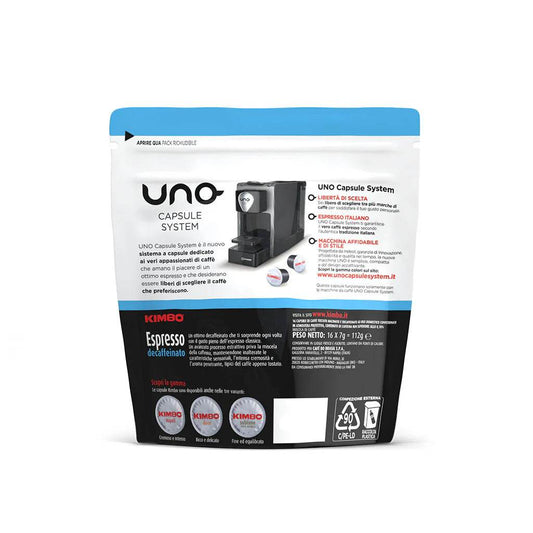 Capsule Uno System Caffè Kimbo Espresso Decaffeinato - Ital Cialde