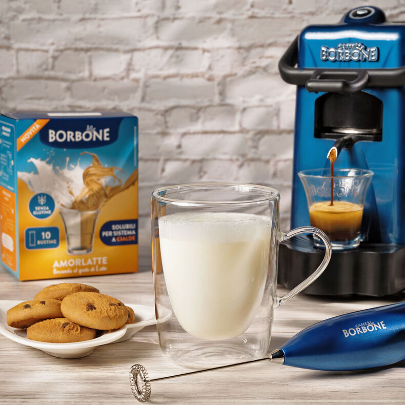10 Stick Preparato Solubile Bevanda Bianca "AMORLATTE" Caffè Borbone