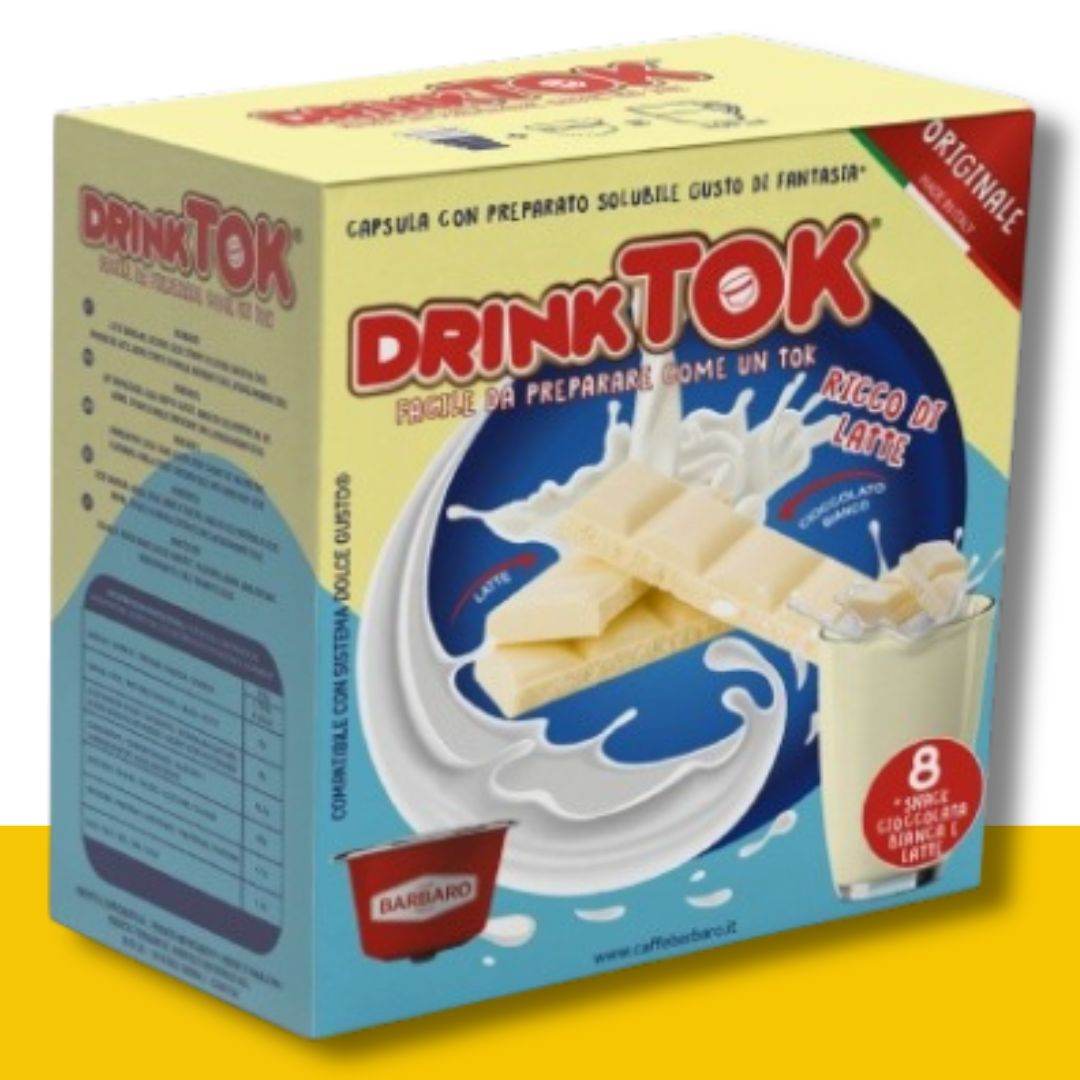 8 Capsule Dolce Gusto Drink Tok Cioccolata Bianca e Latte - Ital Cialde