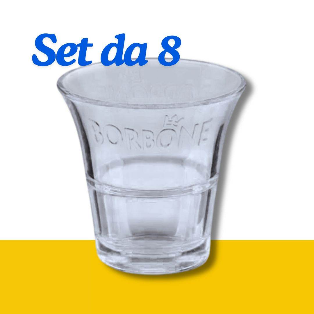 Bicchierini Borbone in Vetro Set da 8 Pezzi - Ital Cialde