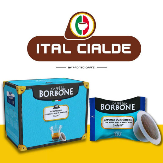 100 Capsule Bialetti Caffè Borbone Miscela Blu - Ital Cialde