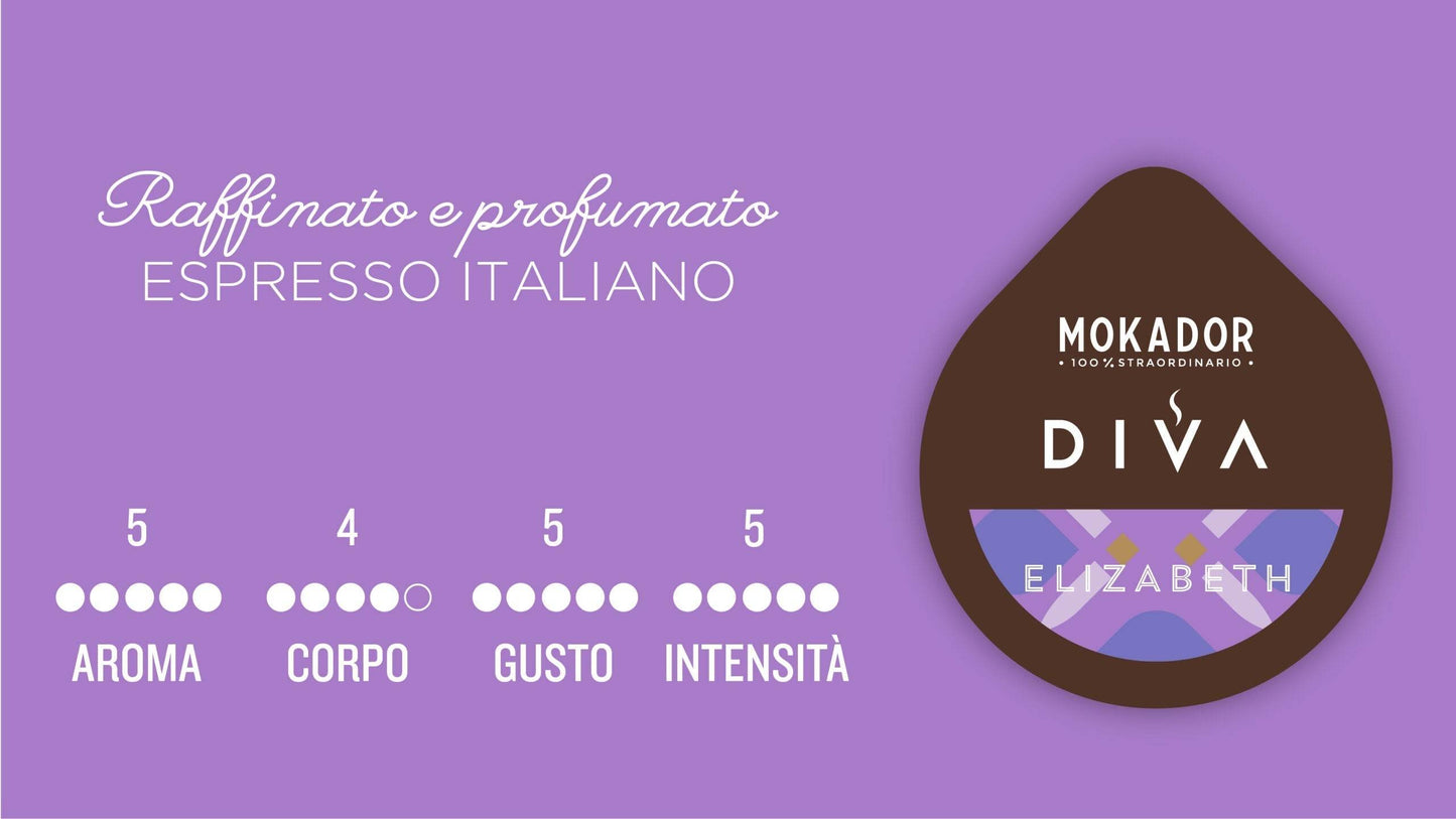 100 Capsule Diva Mokador Elizabeth + Kit Omaggio - Ital Cialde