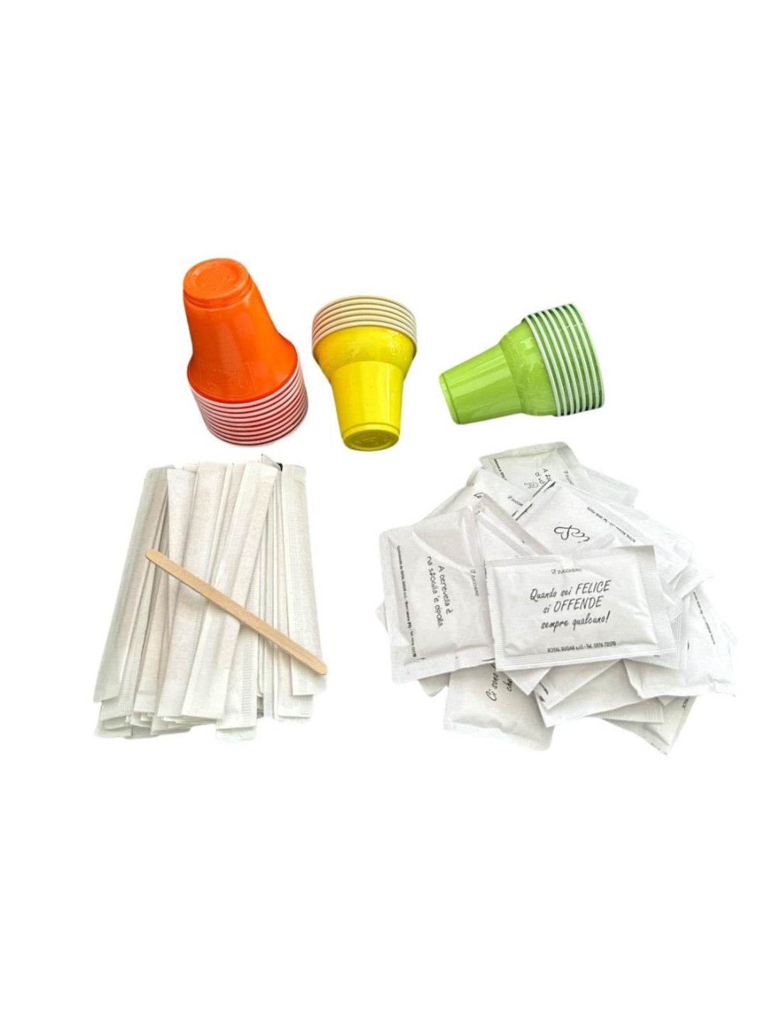 Kit Accessori Plastica - Palette,Zucchero e Bicchierini - Ital Cialde