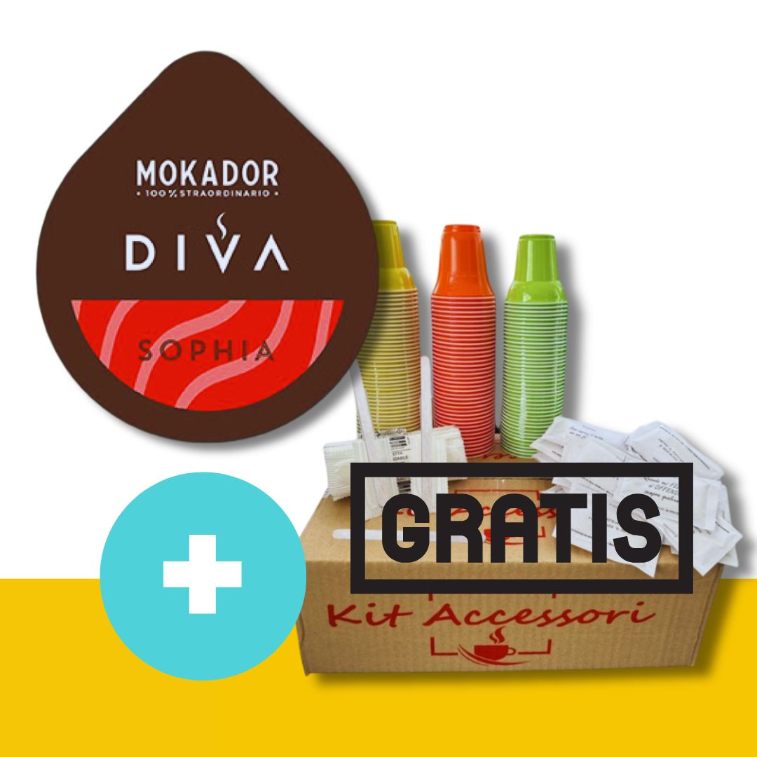 100 Capsule Diva Mokador Sophia + Kit Accassori GRATIS