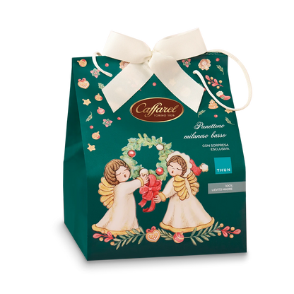 Panettone Caffarel Milanese basso in borsina + regalo Thun Caffarel