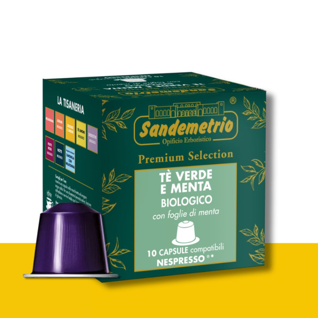 10 Capsule Nespresso Sandemetrio Tè verde e Menta Bio Sandemetrio