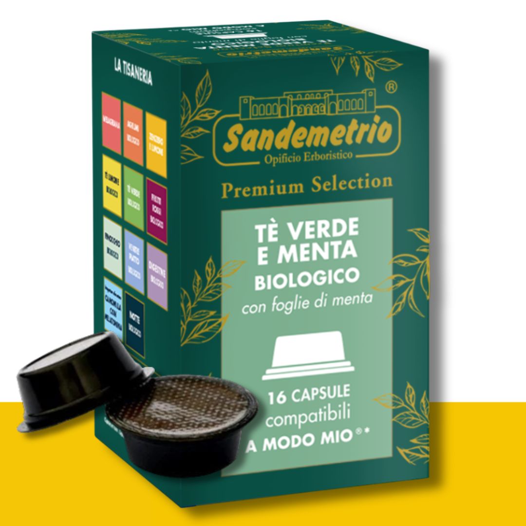 16 Capsule A Modo Mio Sandemetrio Tè Verde e Menta Bio Sandemetrio