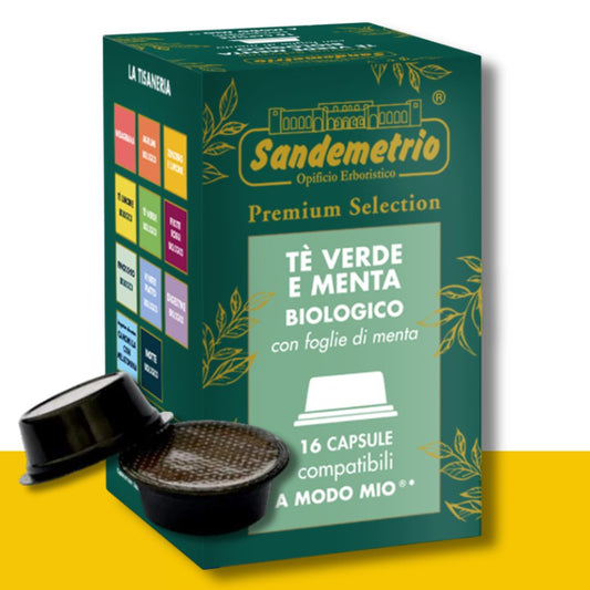 16 Capsule A Modo Mio Sandemetrio Tè Verde e Menta Bio Sandemetrio