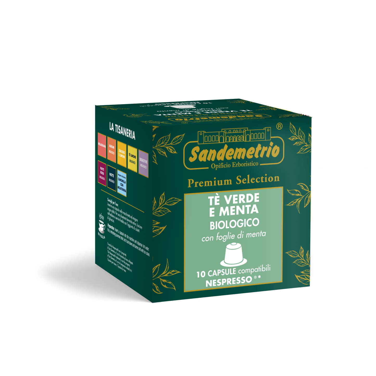 10 Capsule Nespresso Sandemetrio Tè verde e Menta Bio Sandemetrio