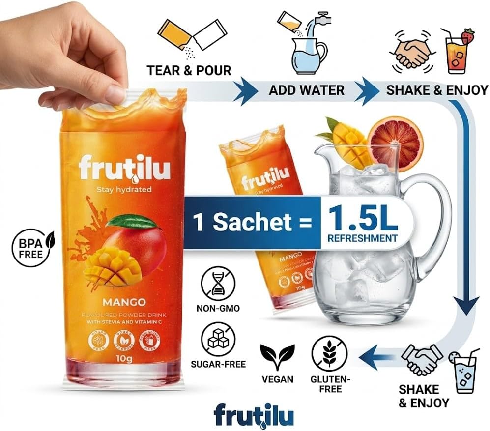 Frutilu Gusto Mango - Bevanda Istantanea in polvere 10g Frutilu