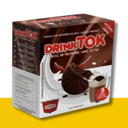 8 Capsule Dolce Gusto Drink Tok Biscotto Crema Cioccolata Caffè Barbaro