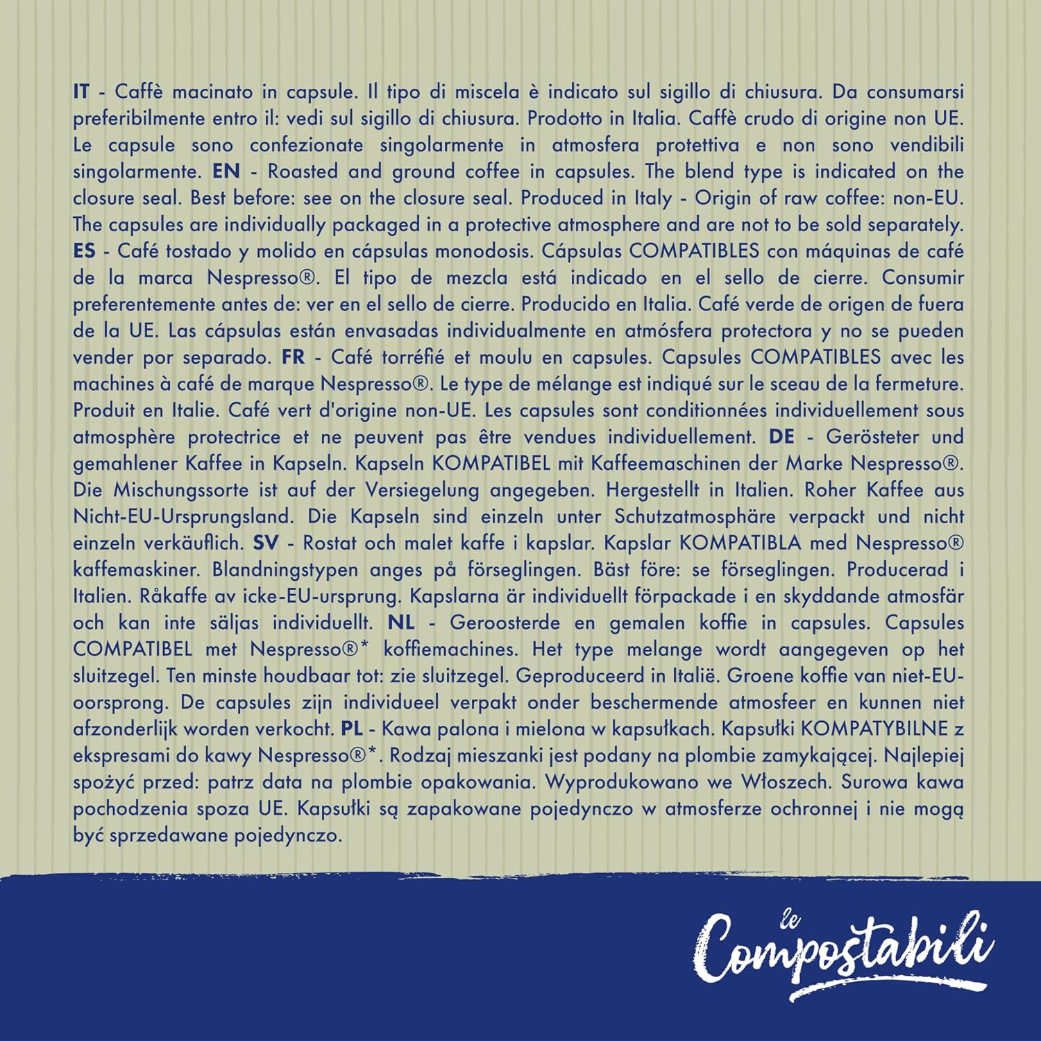 50 Capsule Compostabili Nespresso Caffè Borbone 100% Arabica Caffè Borbone