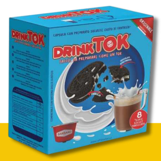 8 Capsule Dolce Gusto Drink Tok Biscotto Vanigliato Caffè Barbaro