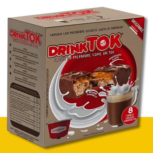 8 Capsule Dolce Gusto Drink Tok Mousse Caramello Caffè Barbaro