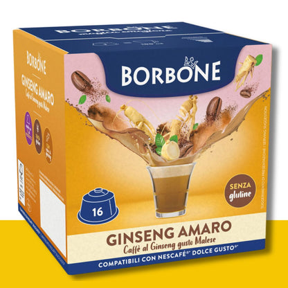 16 Capsule Dolce Gusto Borbone Ginseng Amaro Caffè Borbone