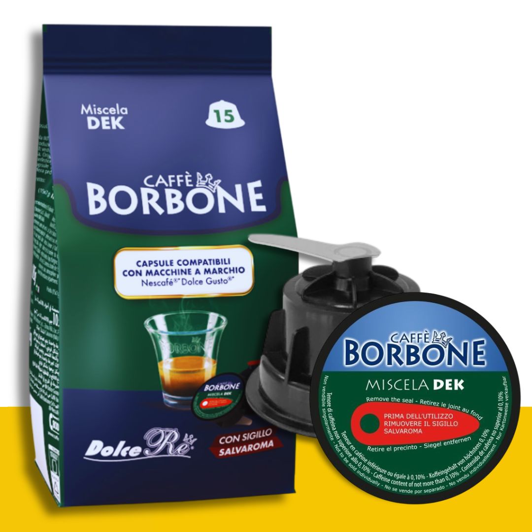 15 capsule borbone dek dolce gusto - ital cialde