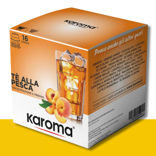 16 Capsule Dolce Gusto Karoma Tè Pesca (estrazione a freddo) Caffè Karoma