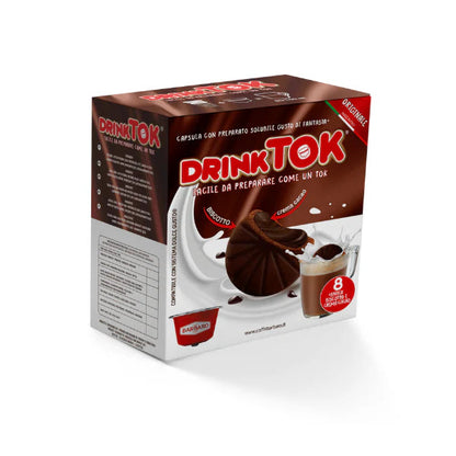 8 Capsule Dolce Gusto Drink Tok Biscotto Crema Cioccolata Caffè Barbaro