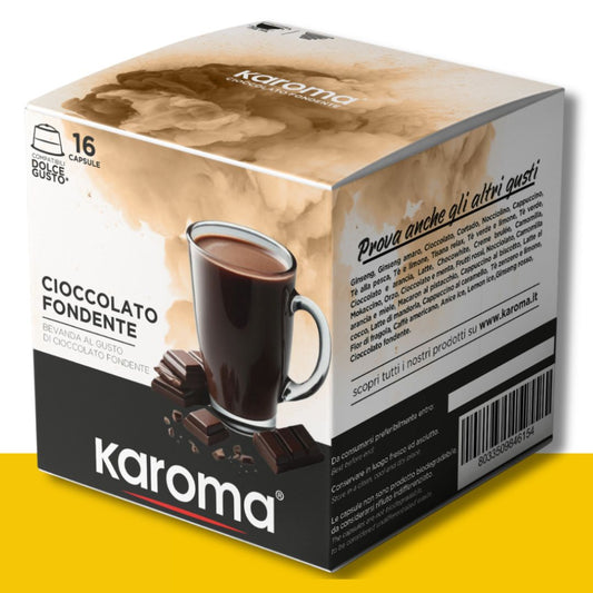 16 Capsule Dolce Gusto Karoma Cioccolato Fondente Caffè Karoma