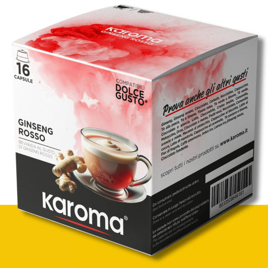 16 Capsule Dolce Gusto Karoma Ginseng Rosso Caffè Karoma