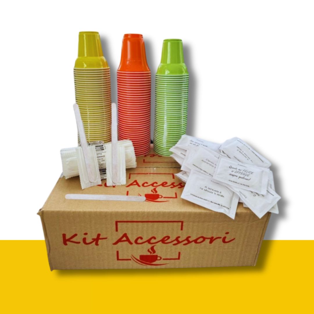 Kit Accessori Plastica - Palette,Zucchero e Bicchierini