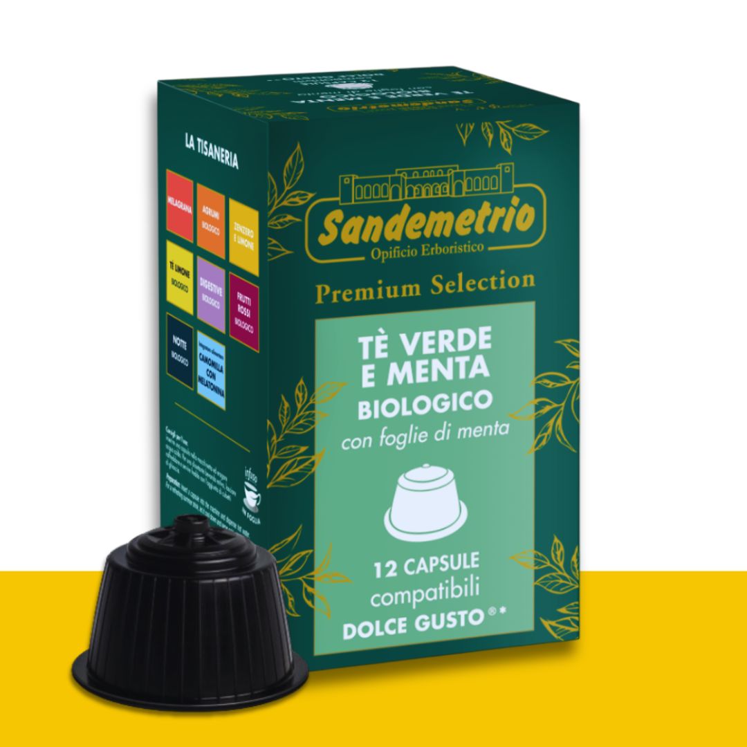 12 Capsule Dolce Gusto Sandemetrio Tè Verde e Menta Bio Sandemetrio